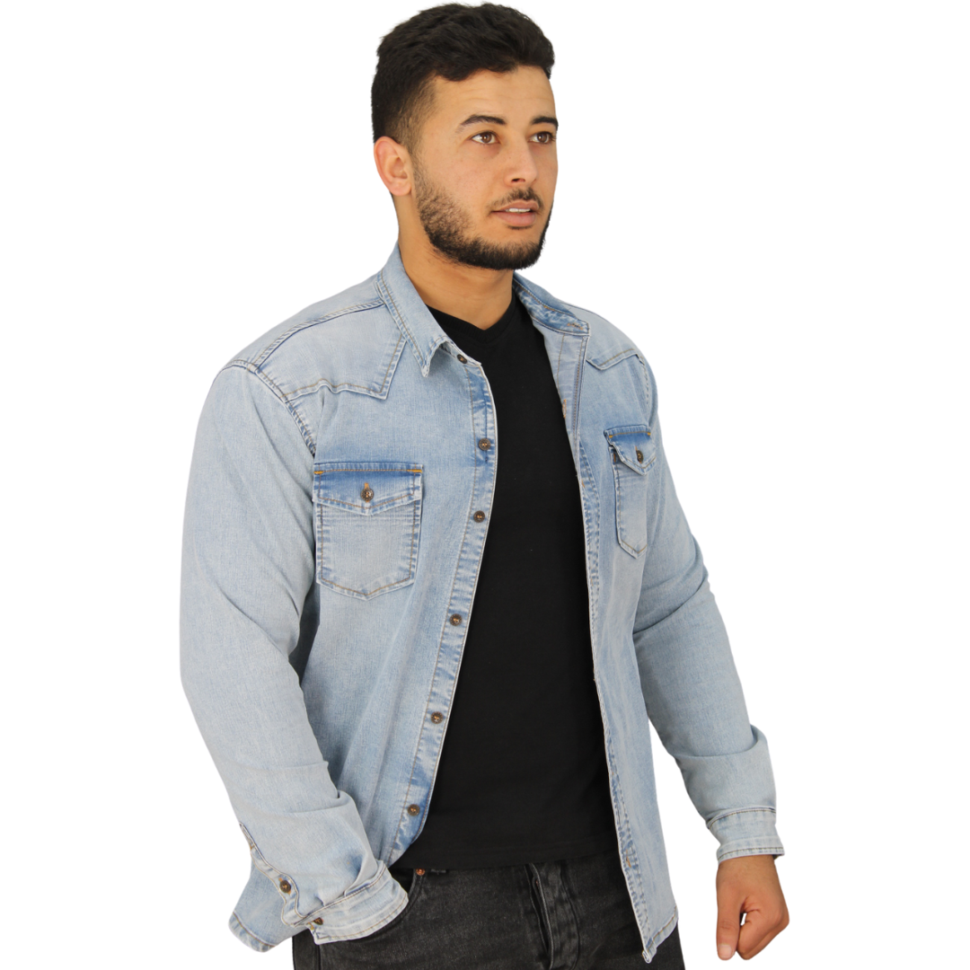 chemise jeans  f1443-1